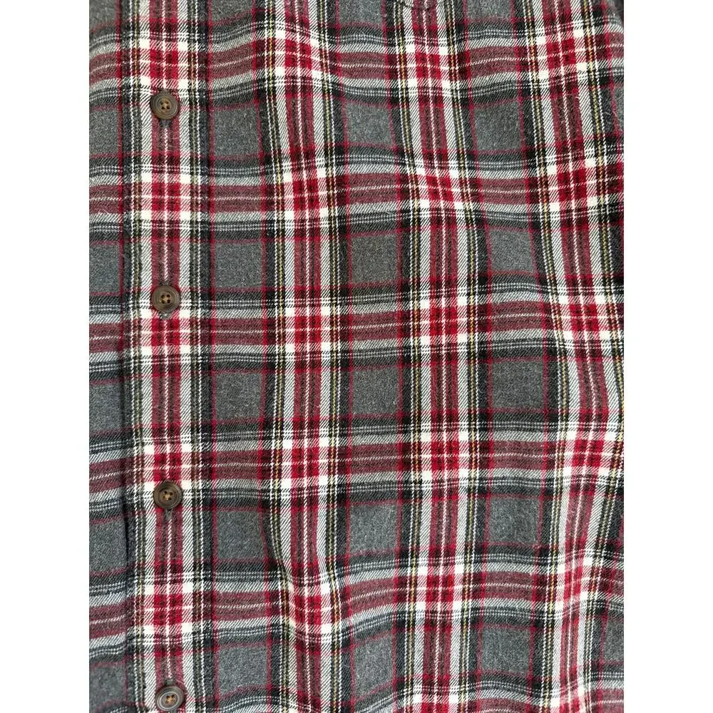 J. Crew Vintage Oarsman Red Gray Plaid Flannel Shirt Size Large Tall